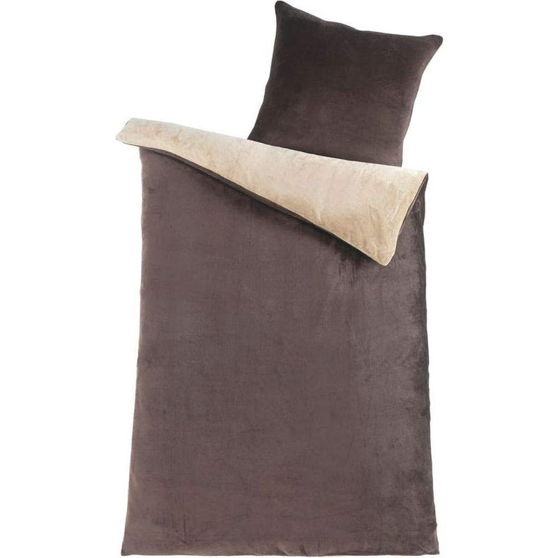 2-delige beddengoedset, afmetingen 135 x 200 cm + 80 x 80 cm, bruin