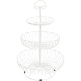 3-trapse decoratieve fruitmand, wit, 33 x 33 cm