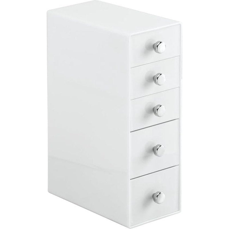 Witte ladebox van kunststof - mini-commode met laden - praktische bureau-organizer