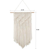 Macramé wandkleed boho deco geweven wanddecoratie wandtapijt Boheems tapijt geweven huisdecoratie chic huisdecoratie geschenken appartement slaapzaal kamerdecoratie (wit-blong)