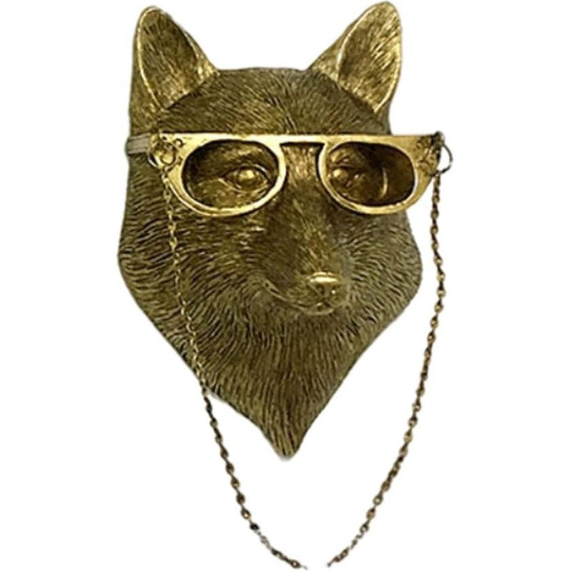 Hoofd-wanddecoratie, muurkunstdecoratie, hertenkop, wandtapijt, huisdecoratie, waterbestendig, bronsd hars, dierensculptuur, zonnecrème, dierenhoofd, wandtapijt, ornamenten (vos)