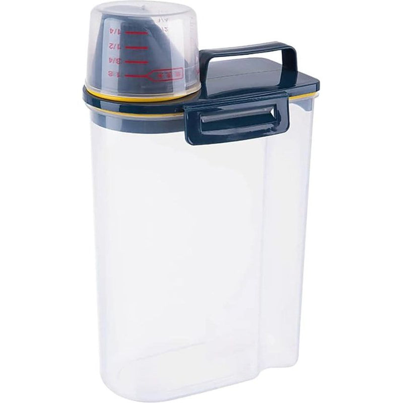 opbergdoos, kunststof voor de keuken, container, rijstkorrelhouder, waspoeder, wasmiddelcontainer met schenktuit