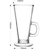 Glazen set van 6 0,25 liter met lepels Koffieglazen Theeglazen Koffie Theeglas Latte Macchiato Glazen Drinkglazen Waterglazen Vaatwasmachinebestendige glazen Kleine glazen 6 x