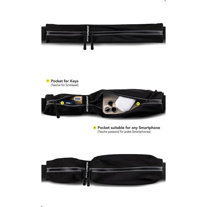 Hardloopgordel voor mobiele telefoon, looptas, joggen, heuptas, sportriem, hardloopriem voor joggen, hardlopen, sport, fitness, geschikt voor alle smartphones