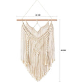 Macramé wandbehang boho deco geweven wanddecoratie wandtapijt Boheems tapijt geweven huisdecoratie chic woondecoratie geschenken appartement slaapzaal kamerdecoratie (White-Vlong)