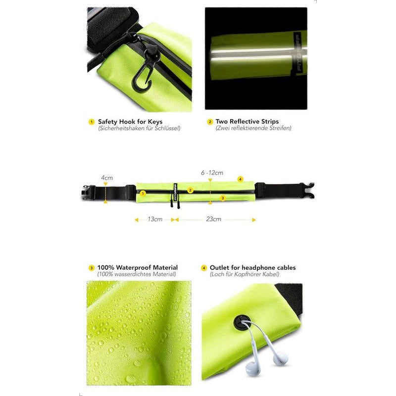 Hardloopgordel voor mobiele telefoon, looptas, joggen, heuptas, sportriem, hardloopriem voor joggen, hardlopen, sport, fitness, geschikt voor alle smartphones