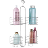 Doucheplank voor badkamer - 4 opbergmanden - Doucheplank voor shampoo, conditioner, douchegel en andere badkameraccessoires - Extra grote doucheopslag - Kleur: Zilver