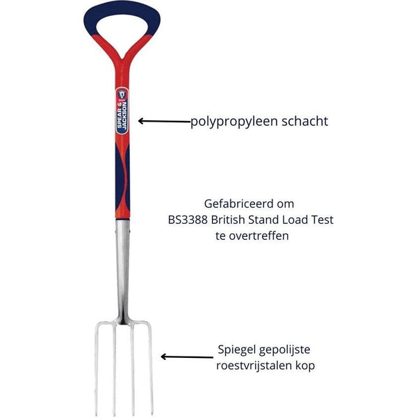 Spear & Jackson Select Spitvork RVS - Spitvork - woelvork - mestvork - Stainless Steel - hooihark - High Quality - 10JAAR Garantie