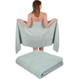 2 stuks saunahanddoekenset, saunadoeken, badhanddoeken, 100% katoen, saunahanddoeken afmetingen 70 x 200 cm, kleur jade