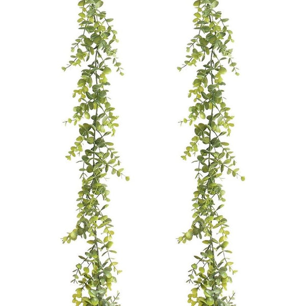 Kunstmatige Eucalyptus Garland 2 Packs 6ft Levensechte Groene Wijnstok Hangende Garland Plant voor Bruiloft Achtergrond Boog Wanddecoratie