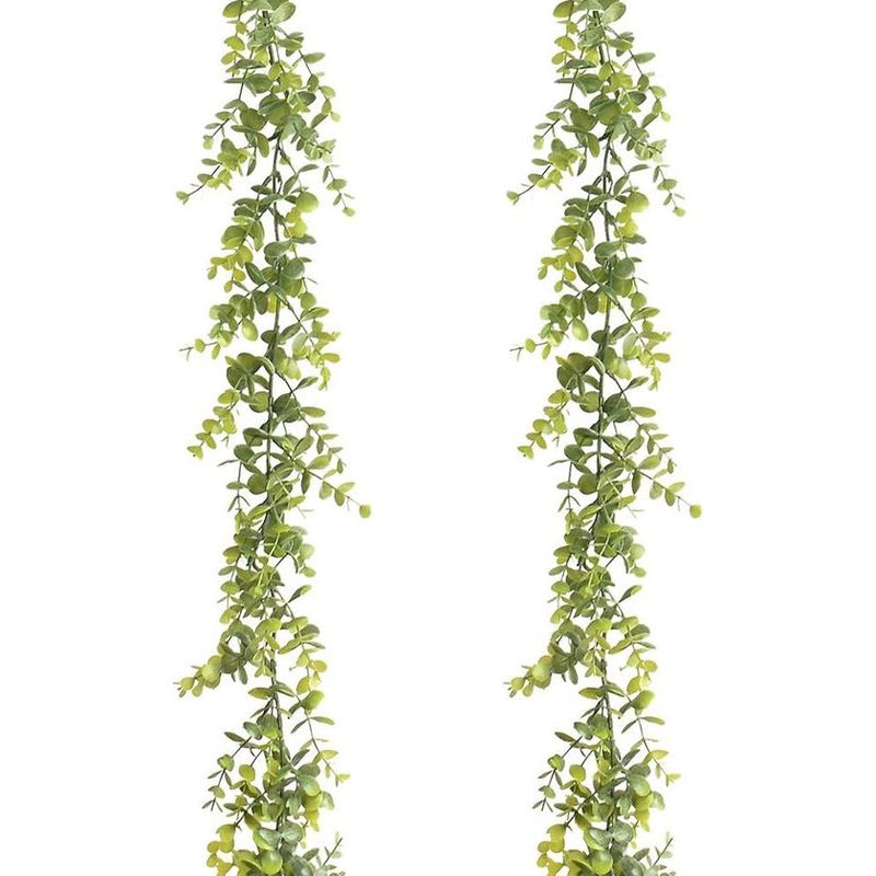 Kunstmatige Eucalyptus Garland 2 Packs 6ft Levensechte Groene Wijnstok Hangende Garland Plant voor Bruiloft Achtergrond Boog Wanddecoratie