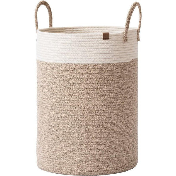 Gevlochten mand katoenen touw opbergmanden - grote katoenen mand, wasmand voor deken, kinderspeelgoed, mand L wasmand voor kinderkamer 58L