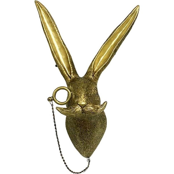 Hoofd-wanddecoratie, muurkunstdecoratie, hertenkop, wandtapijt, huisdecoratie, waterbestendig, bronsd hars, dierensculptuur, zonnecrème, dierenhoofd, wandtapijt, ornamenten (konijn)