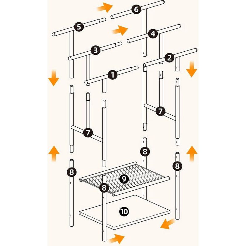 Hand Towel Rail Standing with 3 Towel Rails Bath Towel Holder 2 Open Shelves Space Saving Dark Brown/Black