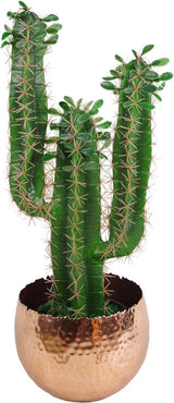 Metalen bloempot, groot, bladmotief, zilver, 22 cm x 17 cm