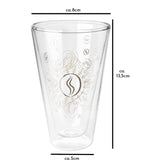 latte macchiato-glazen, 250 ml, koffieglas voor cappuccino, espresso, koffiemandala, dubbelwandig borosilicaatglas, thermoglas, koffieglazen