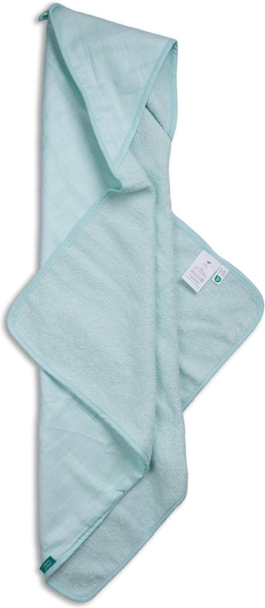 Babyhanddoek met capuchon, badhanddoek, dubbelzijdige babyhanddoek met capuchon, mintgroen