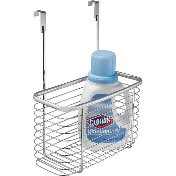 Ruimtebesparende hangmand voor kastdeuren – opbergmand om op te hangen voor zeep, wasmiddel en meer – praktische metalen mand voor de kledingkast, keukenkast of badkamerkast – zilver