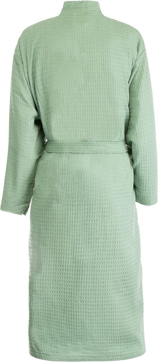 Badjas dames en heren katoen unisex lichte ochtendjas wafel-piqué