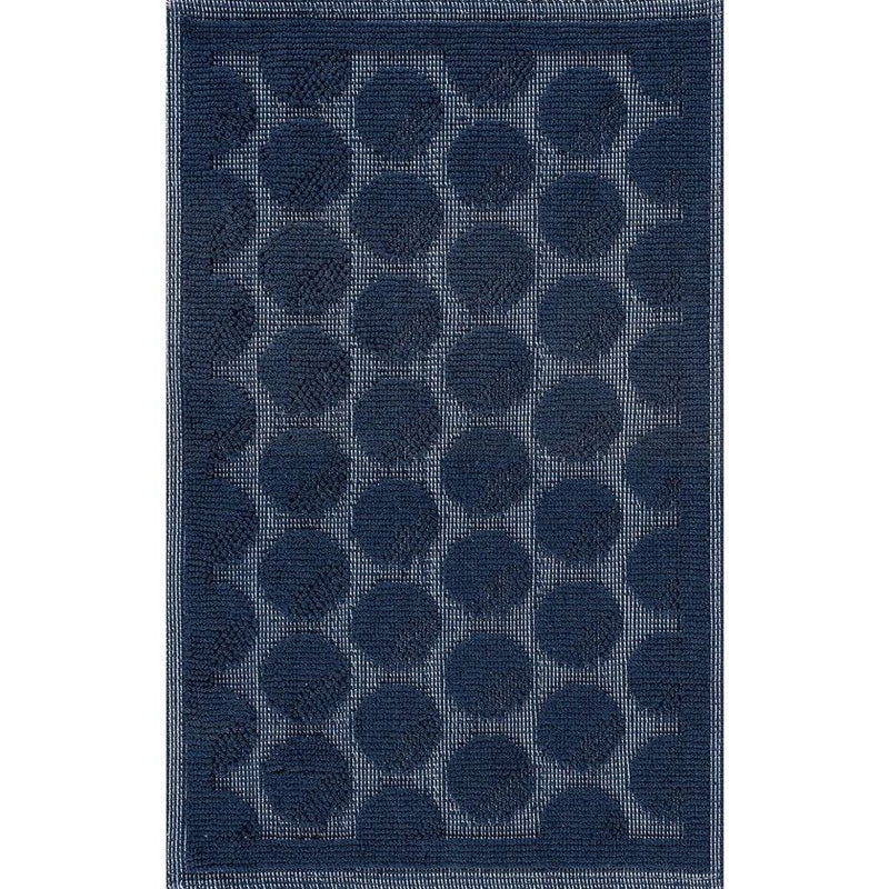 Antislip badmat blauw, stippen, design, badmat, katoen, badkamertapijt, douche, badkamer, keuken, slaapkamer, 2 stuks - 40 x 60 cm