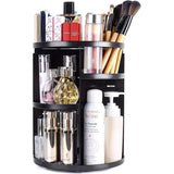 Make-up organizer, beauty-cosmetica-organizer, 360 graden draaibaar, make-up-opbergdoos, cosmeticabox voor dresser, slaapkamer, badkamer, zwart