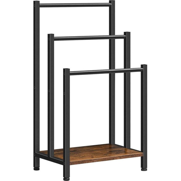 Handdoekhouder 3 Stangen FOUBAM Staand Handdoekenrek Met 3 Stangen - Industriële Stijl, Zwart Staal Standaard Handdoekenrek Handdoekhouder 3 Stangen FOUBAM Staand Handdoekenrek Met 3 Stangen - Industriële Stijl, Zwart Staal Standaard Handdoekenrek