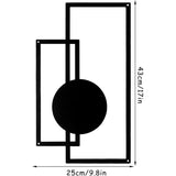2 stuks metalen wanddecoratie, metaal, geometrische wanddecoratie, zwart metaal, minimalistische wanddecoratie, metaal, verticale abstracte muurkunst voor thuis, woonkamer, slaapkamer (geometrisch)