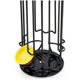 Koffiecapsulehouder, capsuledispenser voor 24 Dolce Gusto capsules, capsulestandaard voor het opbergen van koffiecapsules, koffiepadhouder, antislip basis, draaibaar, zwart