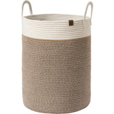 Gevlochten mand, katoenen touw, opbergmanden, grote katoenen mand, wasmand voor deken, kinderspeelgoed, S-wasmand voor kinderkamer, 58 liter, mokka