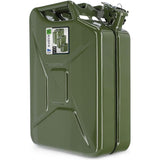 KADAX - Retro jerrycan van 0,8 mm staal - jerrycan voor benzine en diesel, reservetank met drievoudige handgreep, stalen blikje - Groen, 20L