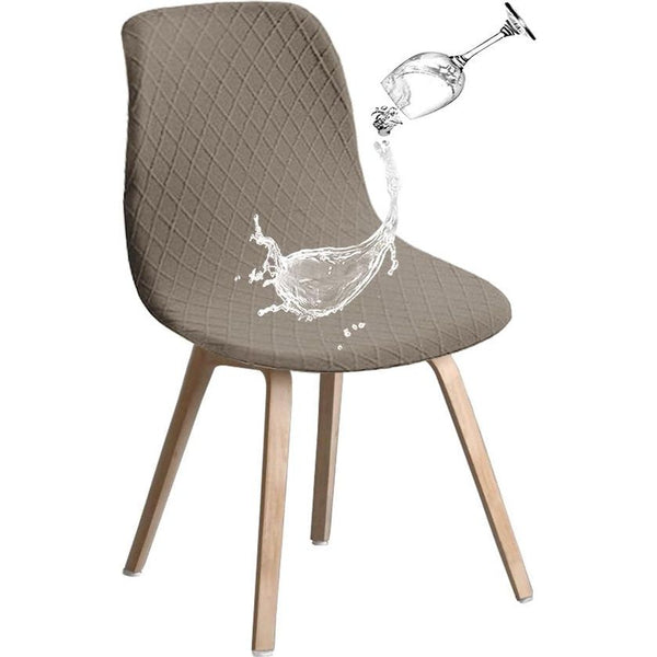 Shell Stoelhoezen Retro Stoelhoezen - Stretch Spandex Print Lounge Hoek - Stoelhoezen voor Eetkamer Keuken Feest Banket Club Home Decor (Taupe, Set van 2)