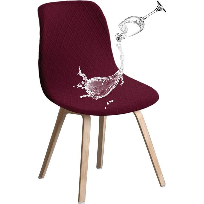 Shell Stoelhoezen Retro Stoelhoezen - Stretch Spandex Print Lounge Hoek - Stoelhoezen voor Eetkamer Keuken Feest Banket Club Home Decor (Wijnrood, Set van 4)