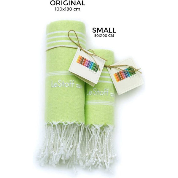 LeStoff de traditionele Hamamdoek Strandlaken Badhanddoek Saunahanddoek Douchehanddoek Spa Sport Yoga Reizen 100% Biologisch Katoen. Duurzaam, natuurlijk, zacht en voorgewassen. (50 x 100 cm, Lime)