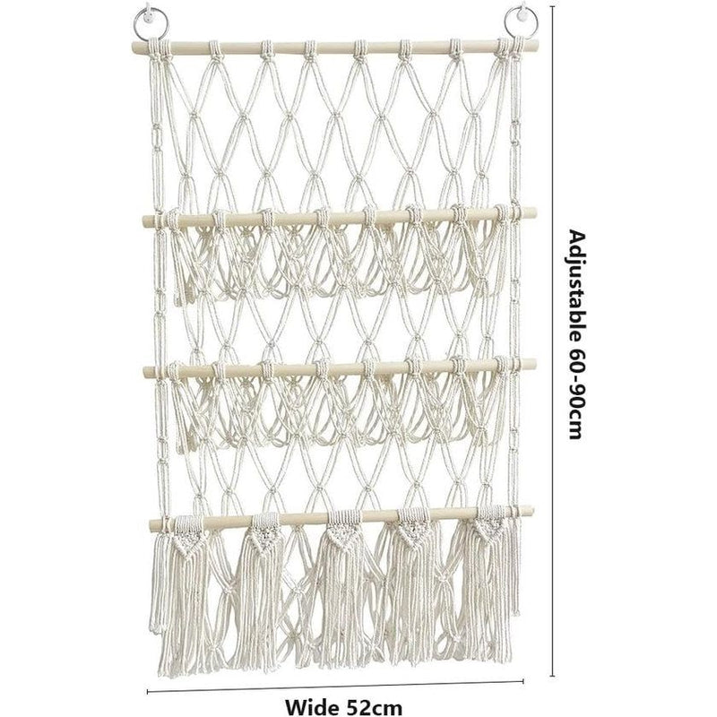 knuffel speelgoed hangmat handgeweven katoenen touw hangmat netto speelgoed opslag decoratie voor kinderkamer, speelkamer, slaapkamer, B