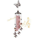 Windgong voor buiten, windgong vlinders aluminium buis met S-haken, windgong om buiten op te hangen - patio tuindecoratie windgong cadeaus voor moeder vrouw dochter vriendin