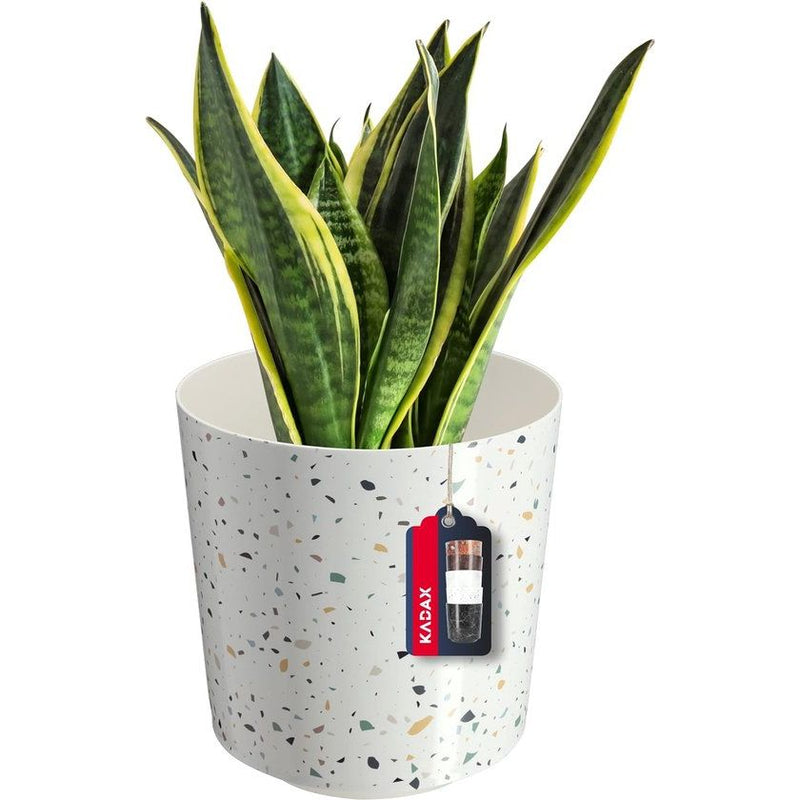 Bloempot, plantenpot van kunststof - decoratieve pot voor planten, UV-bestendige bloempot - diameter 19,5 cm - Terrazzo