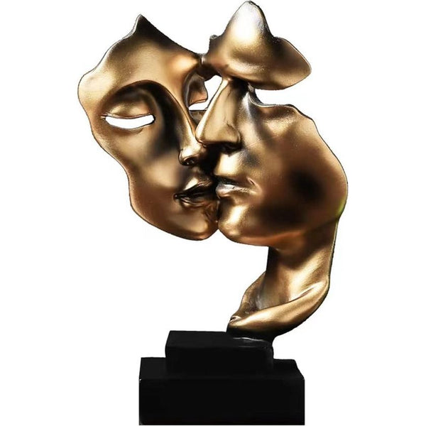 Dubbelzijdig gouden beeldje, decoratieve figuren, woonkamerdecoratie, decoratie voor thuiswinkels, moderne abstracte kunstsculpturen als decoratie, kantoordecoraties, polyresin, cadeau.