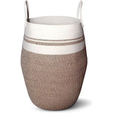 Grote wasmand, katoenen touw, mand voor dekens, kussens in de woonkamer, opbergmand voor speelgoed in de kinderkamer (bruin)