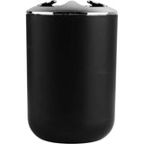 Badkamerset, badkameraccessoires, 6-delige set, tandenborstelhouder, vuilnisbak, toiletborstelhouder, wasbeker, zeepdispenser, perfect voor gezinnen of hotels (zwart)