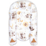 Babynestje voor pasgeborenen baby's, 90 x 50 cm, handgemaakte cocon, dubbelzijdig van katoen, wafel met babynestje, sluimerbeer, lichtbruin