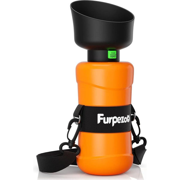 Hondenwaterfles 800 ml, opvouwbare waterfles voor honden en katten, lichtgewicht waterdispenser voor huisdieren voor buiten wandelen, wandelen, reizen, oranje