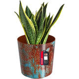 Bloempot, plantenpot van kunststof - decoratieve pot voor planten, UV-bestendige bloempot - diameter 19,5 cm - Roestbruin I