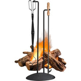 2 x Fire Hooks, Fire Tongs, Fireplace Tools, Home Fireplace, Fire Making Tool Outdoors (2 x Hooks + Tongs)