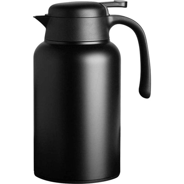 2L zwarte thermoskan 304 roestvrij staal dubbelwandige vacuüm geïsoleerde koffiepot koffie thermos, koffieplunder, sap/melk/thee isolatie pot