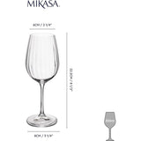 Kristallen witte wijnglazen, 350 ml, set van 4 loodvrije, heldere, elegante glazen met golfeffect voor feesten