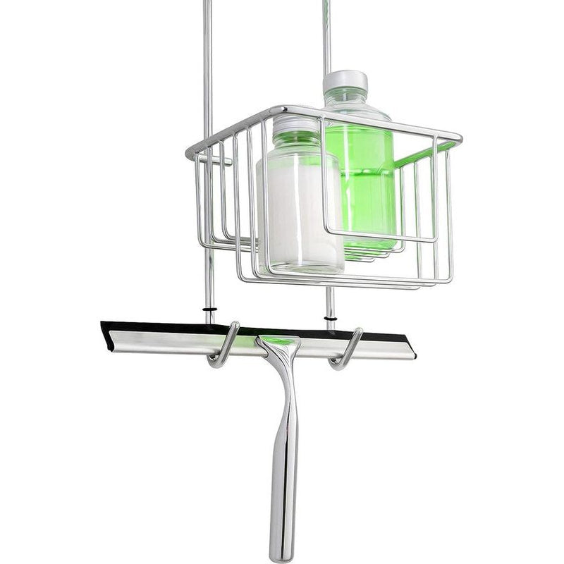 Design douchemand om op te hangen, chroom, doucheplank om op te hangen, smal design, 68 x 15 x 12 cm