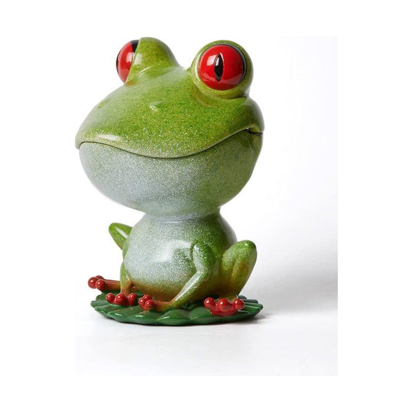 Koekjesblik Suikerpot Snoep Schotel Beeld Beeld Kikker Kunst Cadeau Decor Groen 20 cm