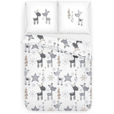 Flanellen beddengoed, 155 x 220 cm, winter - rendier beddengoed, 155 x 220 cm, wit kerstbeddengoed, 155 x 220 - 100% katoen Flanellen beddengoed, 155 x 220 cm, winter - rendier beddengoed, 155 x 220 cm, wit kerstbeddengoed, 155 x 220 - 100% katoen