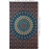 Mandala Wandkleed, Indiaas, bohemian orange psychedelic, bloemenmotief, boho