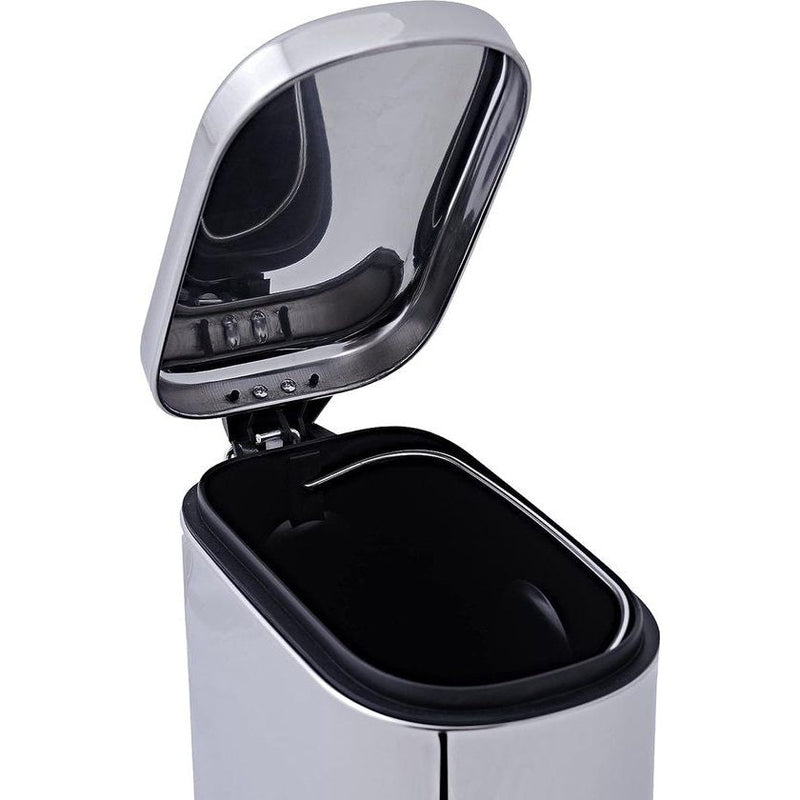 SENSEA - REMIX badkamerprullenbak - 5L - rechthoekig - roestvrij staal - wit - verchroomde afwerking